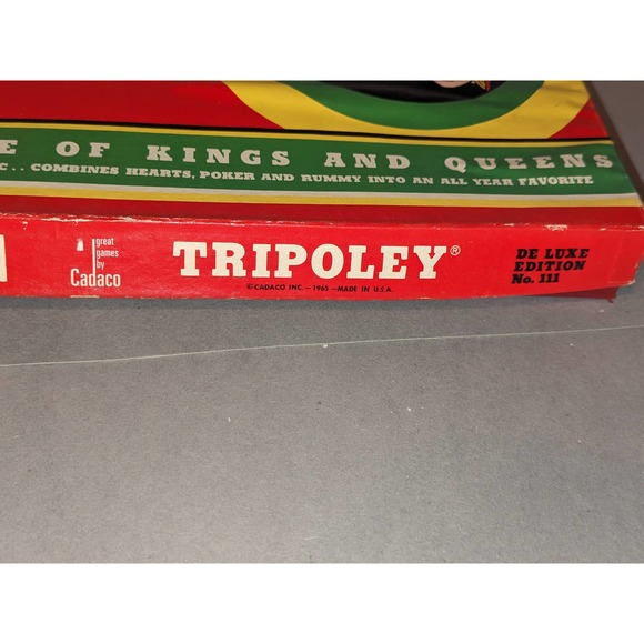 Vintage 1960 Cadaco Ellis Deluxe Edition Tripoley The Game Kings Queens Box Mat - Picture 10 of 10
